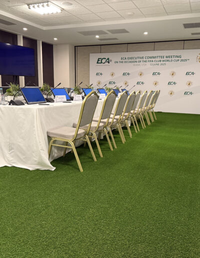 Velasquez Carpet high-profile corporate sports event indoor turf installation