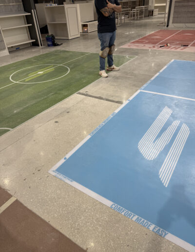 Velasquez Carpet custom showroom and retail experiential flooring installation