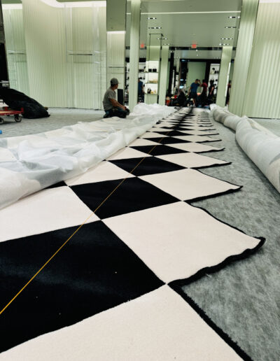 Velasquez Carpet high-end commercial flooring geometric pattern setup